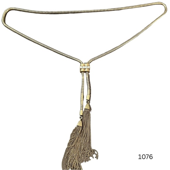 1076 Stella & Dot Jacqueline Gold Tassel Necklace